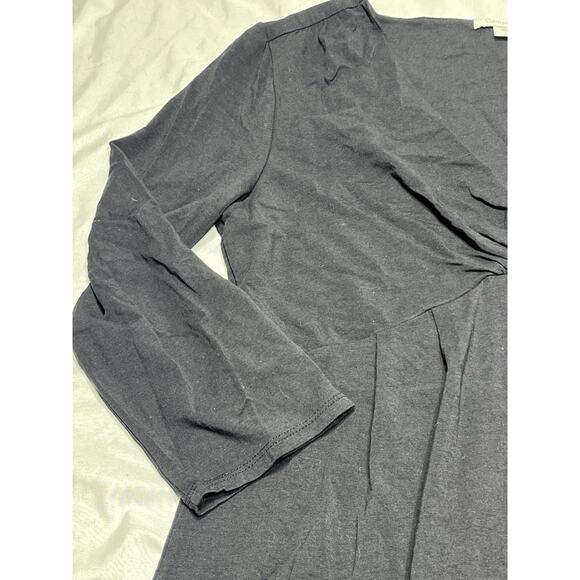 Garnet Hill Women’s dress Small V Neck Empire Waist Black - Picture 5 of 9